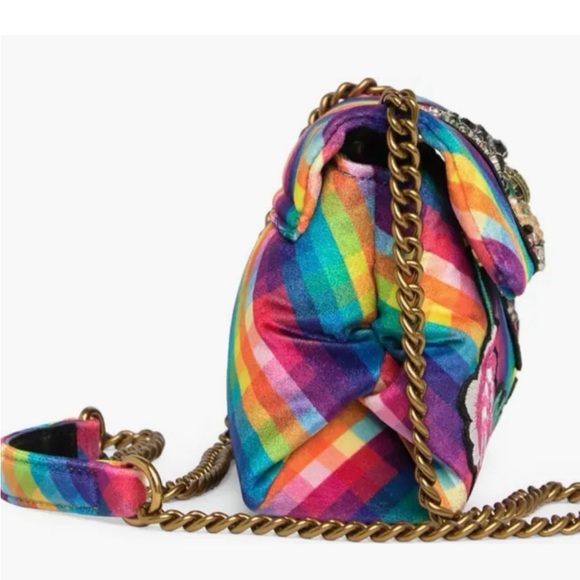 Kurt Geiger NWT eye rainbow stripes Kensington handbag - Picture 10 of 11
